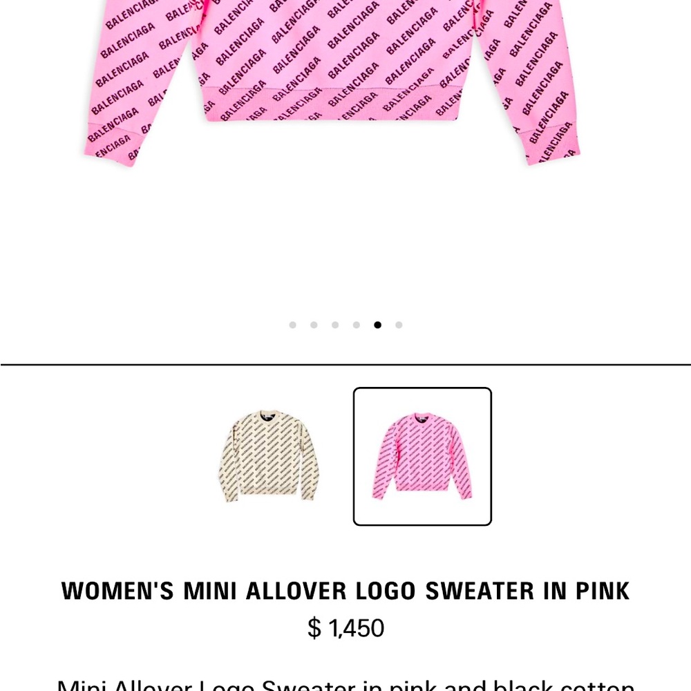 Xs Balenciaga Sweater - Barbie pink